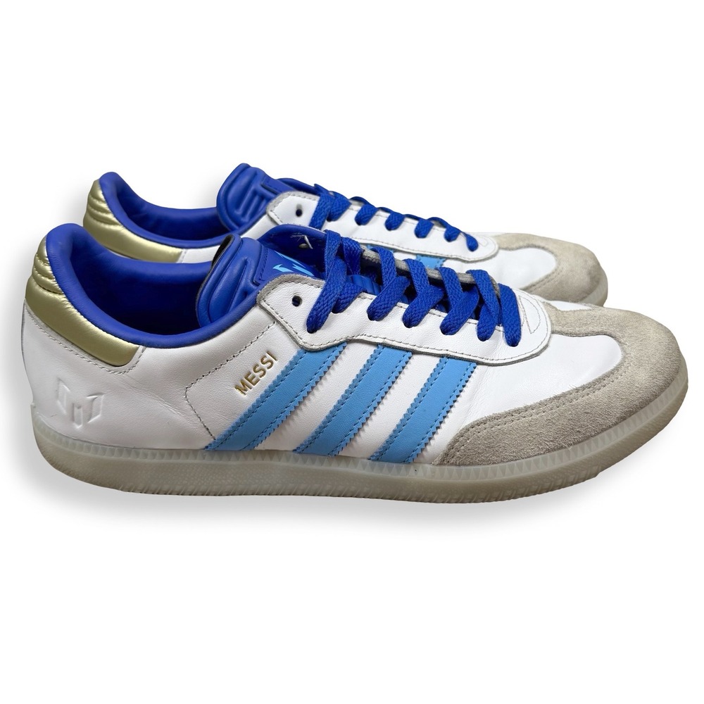 Adidas Samba Messi Inter Miami White Blue Gold Soccer Sneakers Mens 9.5 Terrace - Picture 2 of 9
